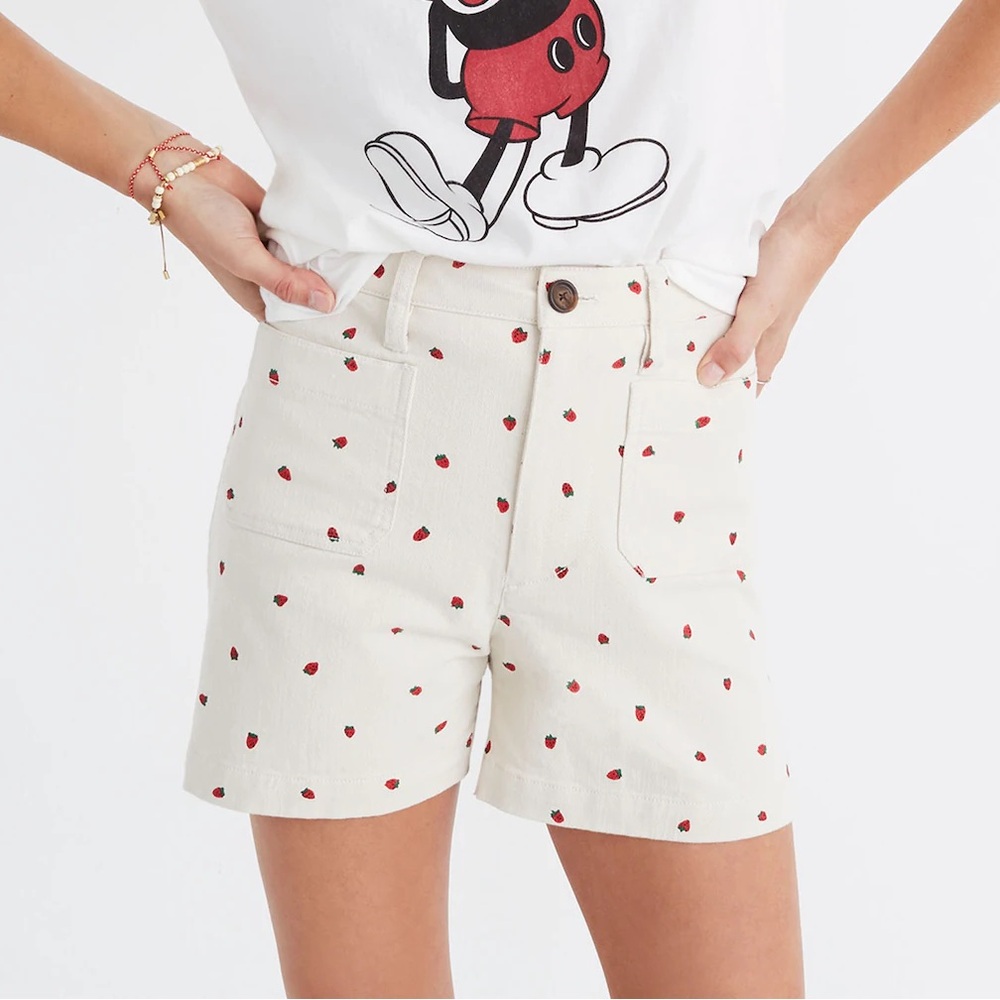 Madewell High Waist Strawberry Shorts